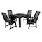 Highwood Usa Weatherly 5pc Square Outdoor Patio Furniture Dining Set AD-DNW44-BKE - alternate 1